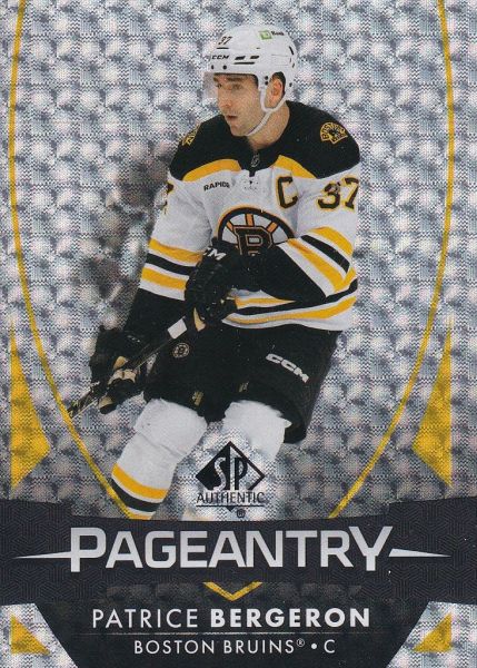 insert karta PATRICE BERGERON 23-24 SP Authentic Pageantry číslo P-56